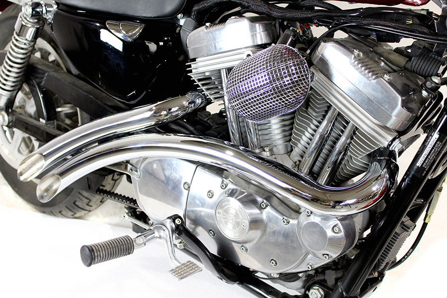 V-Twin #8916 - Curved Radius Exhaust Header Set Chrome