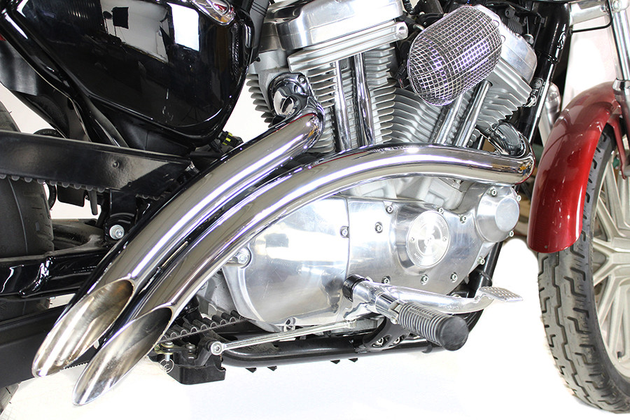 V-Twin #8916 - Curved Radius Exhaust Header Set Chrome