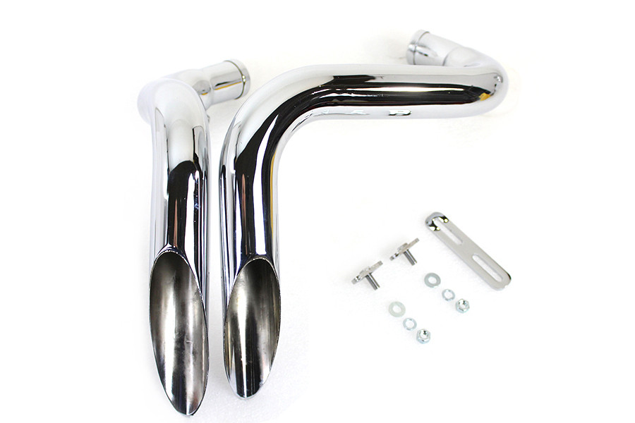 V-Twin #8913 - LAF Straight Down Drag Pipe Set Chrome