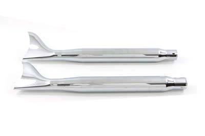 V-Twin - Chrome Tapered Fishtail Muffler Set 27 inch