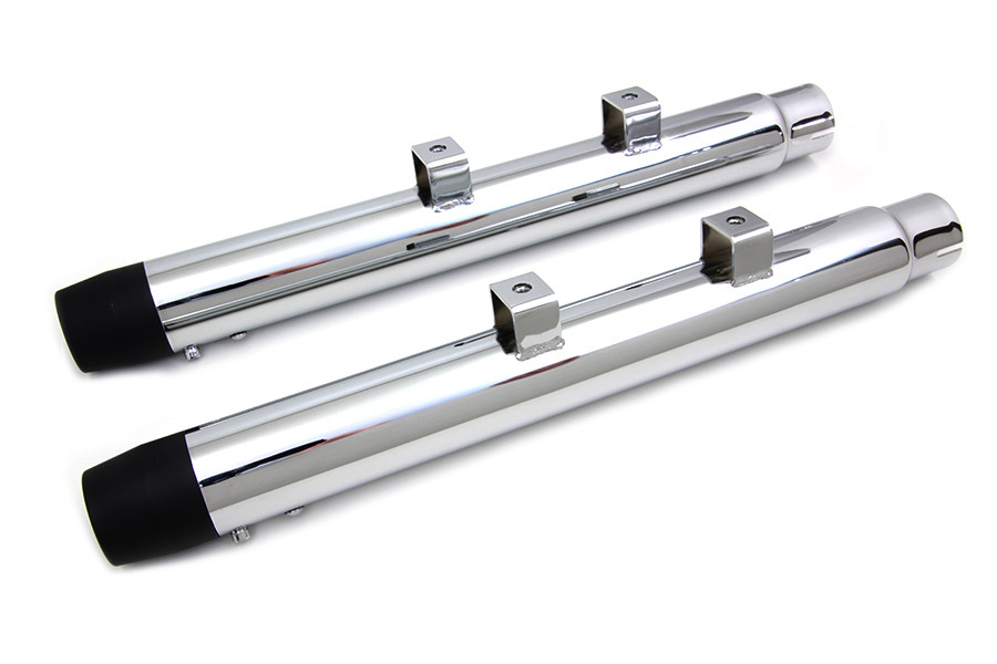 Wyatt Gatling - 2-1/4 inch Diameter Chrome Straight Muffler Set