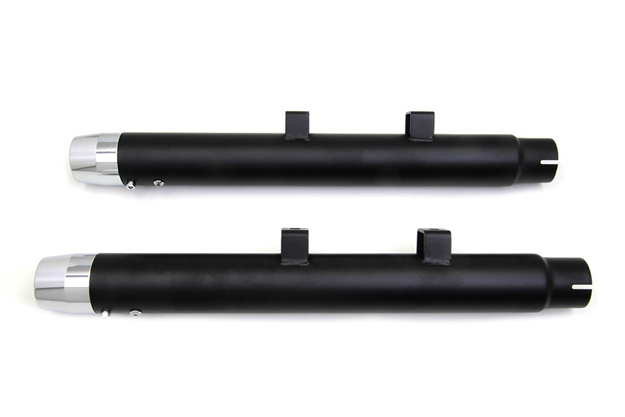 Wyatt Gatling - 2-1/4 inch Diameter Black Straight Muffler Set