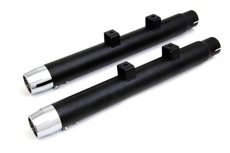 Wyatt Gatling - 2-1/4 inch Diameter Black Straight Muffler Set