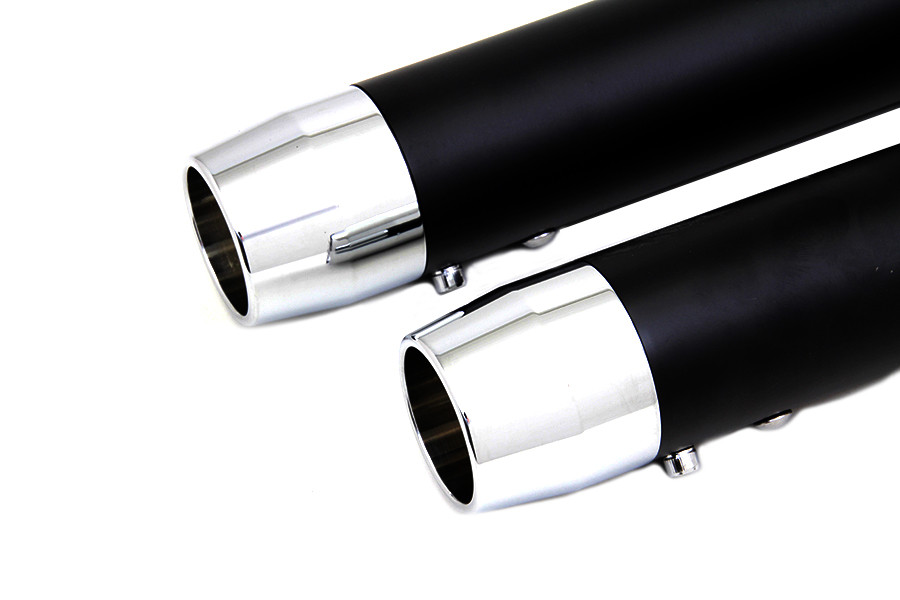 Wyatt Gatling - 2-1/4 inch Diameter Black Straight Muffler Set