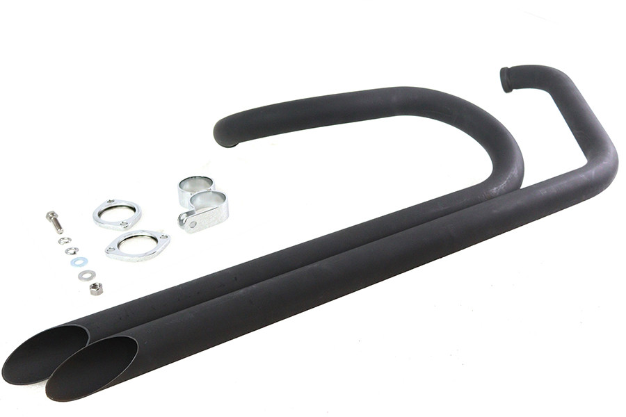 V-Twin #78837B - Side By Side Drag Pipe Set Black