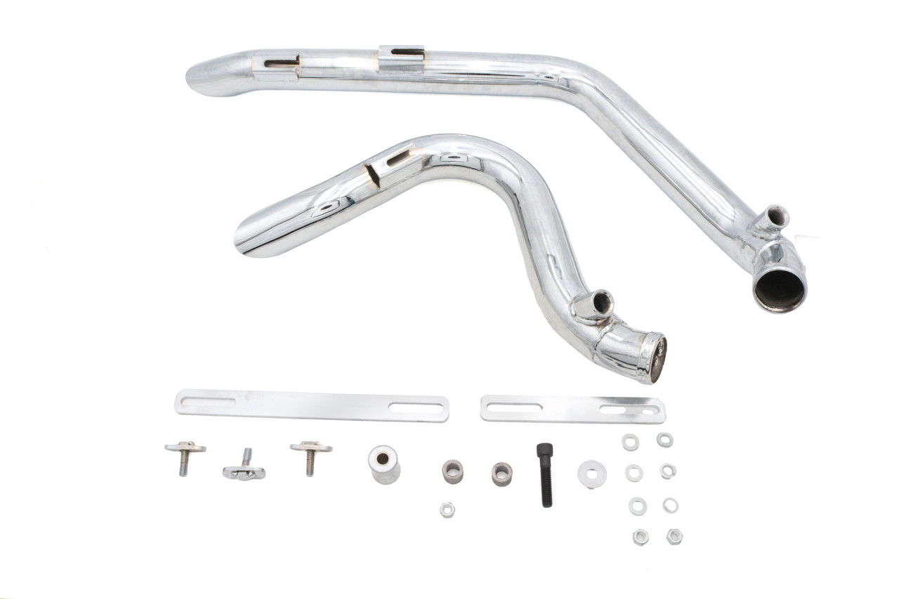 V-Twin - Stacked Short Goose Style Drag Pipe Set Chrome