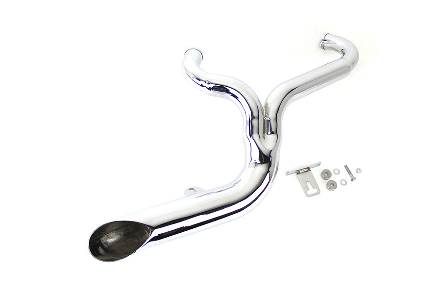 V-Twin #9095 - FXD 2:1 Lake Side Pipe Exhaust Chrome