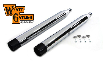 Wyatt Gatling #3674 - Chrome Touring Style Muffler Set