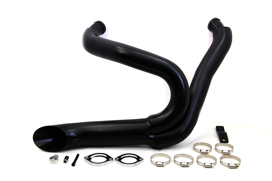 V-Twin - Black Wyatt Gatling 2 into 1 Exhaust Pipe Header Kit