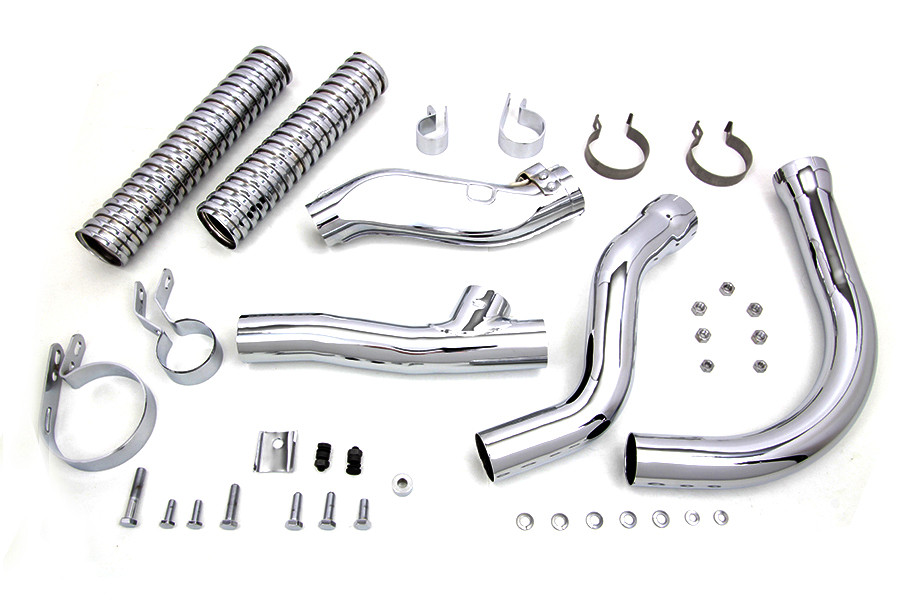 V-Twin - Chrome Panhead Exhaust Header Kit