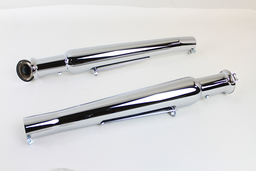 V-Twin - Chrome Megaphone Upsweep Muffler Set