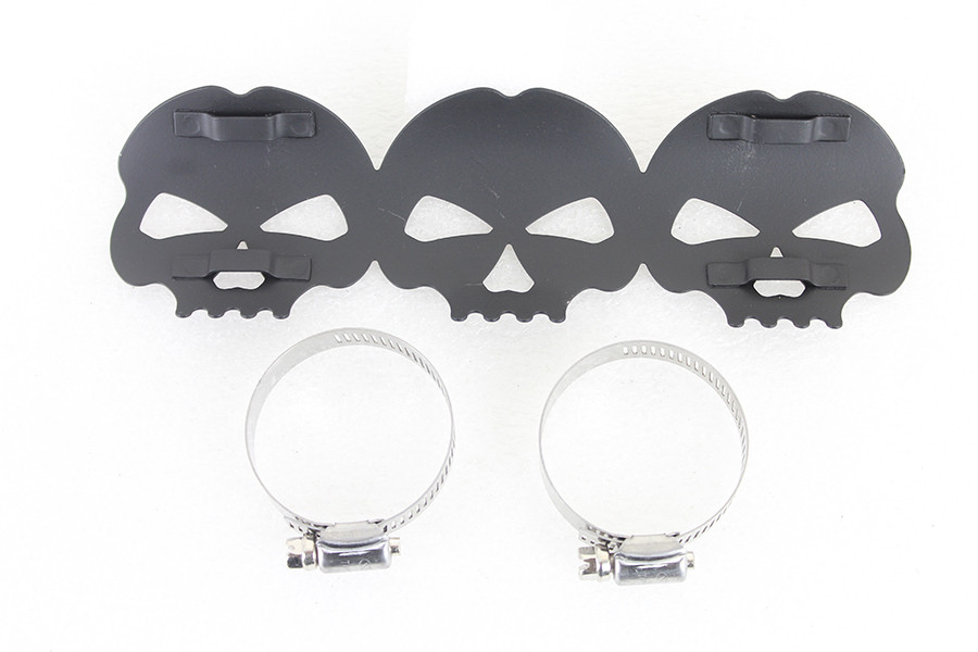 V-Twin #63787B - Black Skull Heat Shield