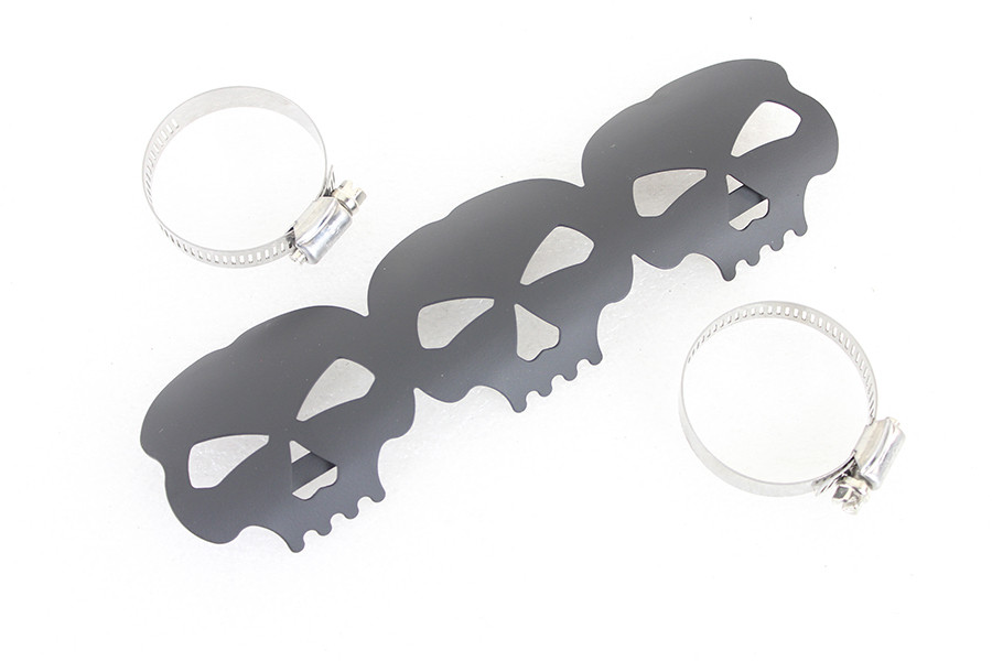 V-Twin #63787B - Black Skull Heat Shield