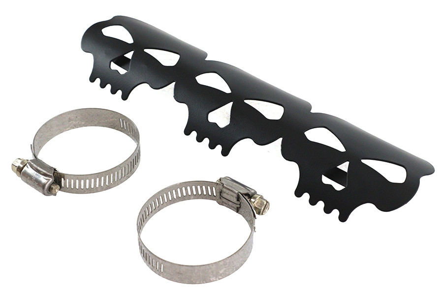 V-Twin #63788B - Black Skull Heat Shield