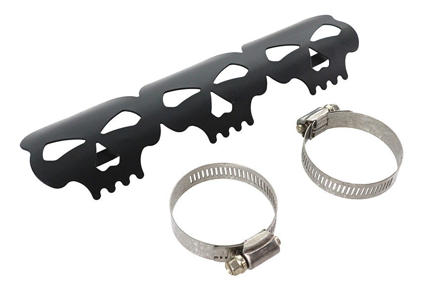 V-Twin #63788B - Black Skull Heat Shield