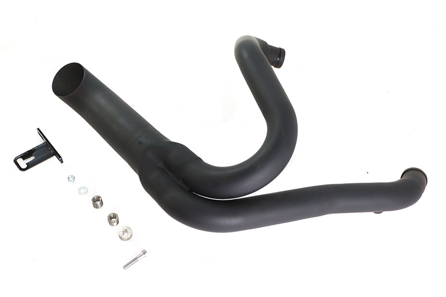 Wyatt Gatling #7945 - Black Wyatt Gatling 2 into 1 Exhaust Pipe Header Kit