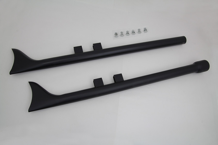 V-Twin - M8 36 inch Straight Fishtail Exhaust Extension Set Black