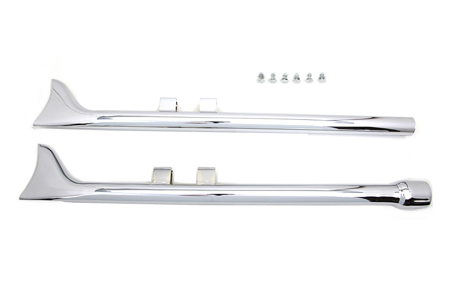 Wyatt Gatling #2067 - M8 36 inch Straight Fishtail Exhaust Extension Set Chrome