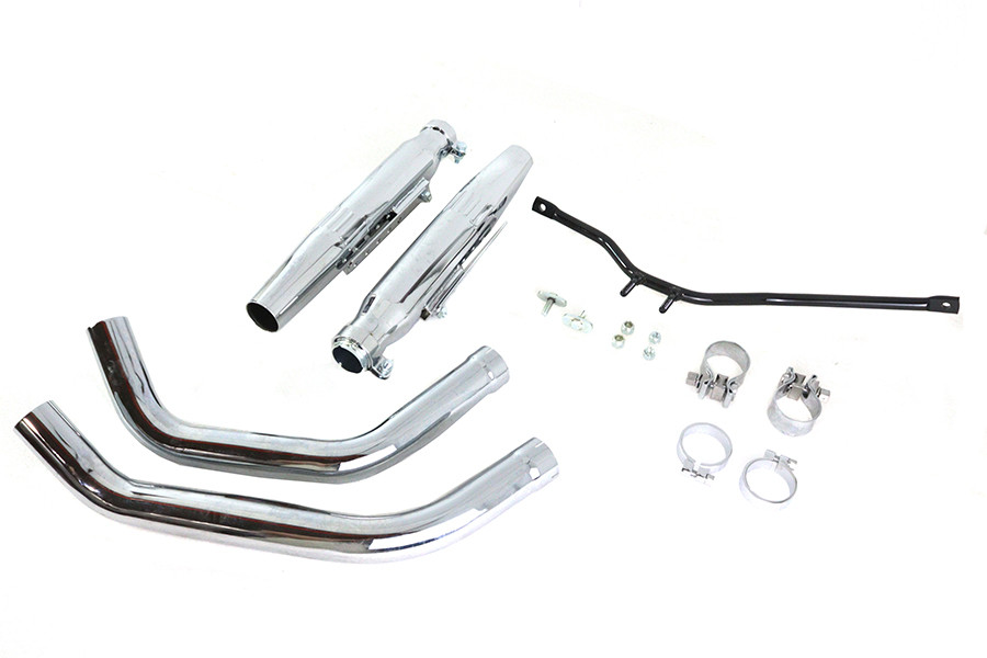V-Twin - Tapered Muffler Exhaust Kit Chrome Dual Type