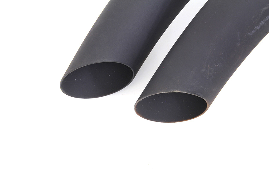 V-Twin #77856B - Black Drag Pipe Set With Heat Shields