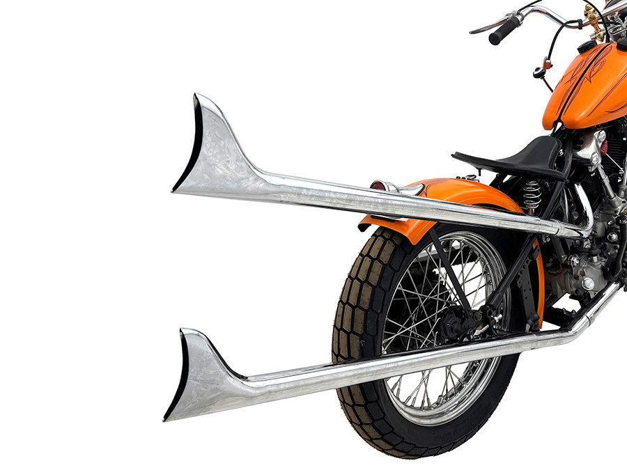 V-Twin - 40 inch Straight Fishtail Exhaust Extension Set Chrome