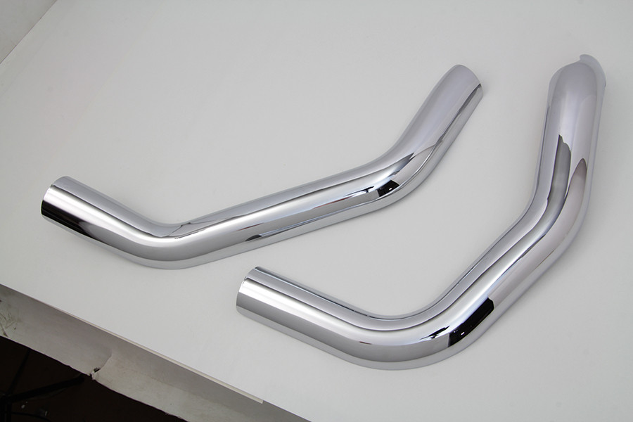 V-Twin #78544 - Plain Heat Shield Set Chrome