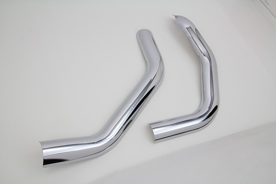 V-Twin #78544 - Plain Heat Shield Set Chrome