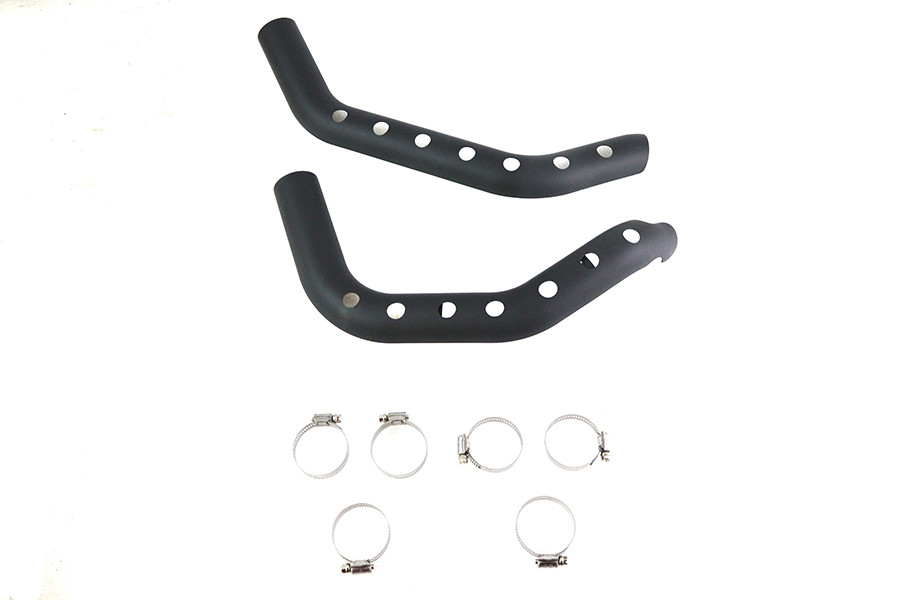 V-Twin #78545B - Drilled Heat Shield Set Black