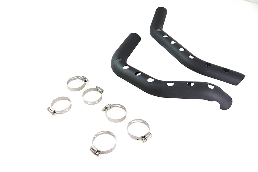 V-Twin #78545B - Drilled Heat Shield Set Black