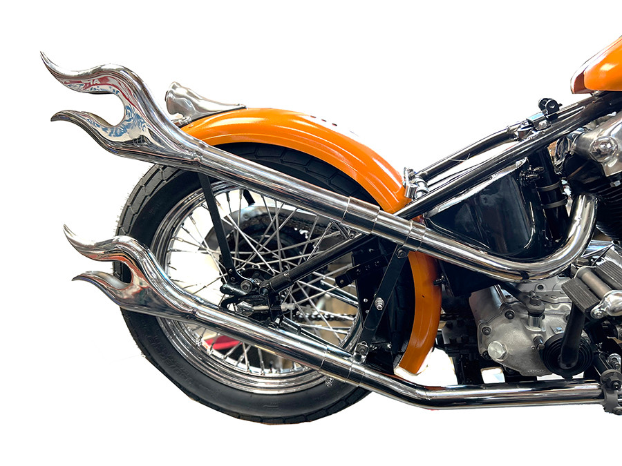 V-Twin - 31 inch Straight Flame Exhaust Pipe Extension Set Chrome