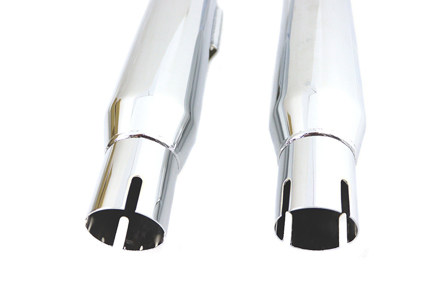 V-Twin - Mini Fishtail Muffler Set Chrome