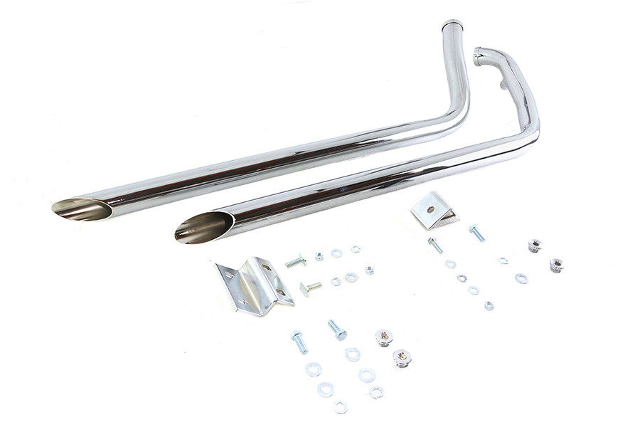 Paughco #731SD40TC - 40 inch Shotgun Exhaust Drag Pipe Set Slash Cut Style