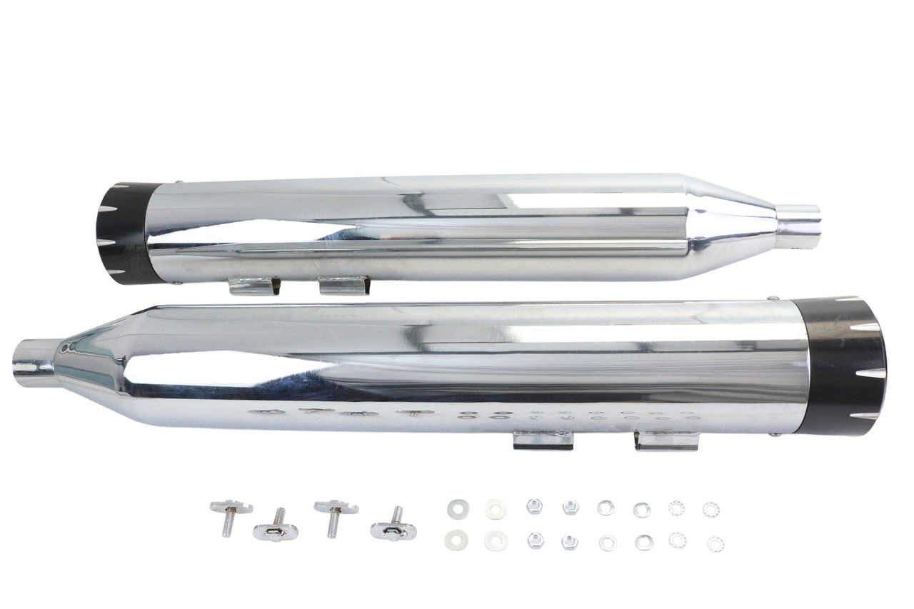 Wyatt Gatling #301900 - Wyatt Gatling Muffler Set Chrome with Black Dagger Tips
