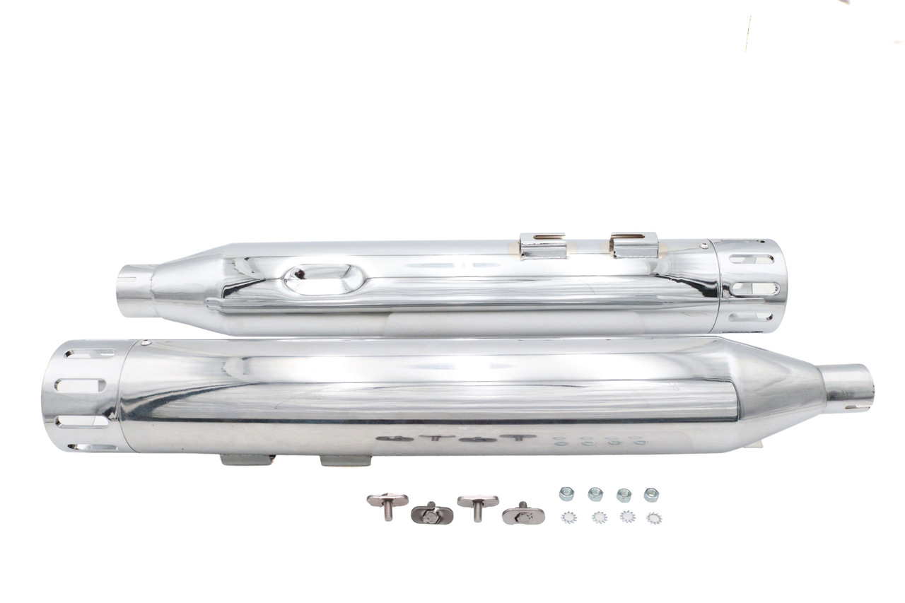 Wyatt Gatling #0570 - Wyatt Gatling Muffler Set Chrome with Chrome Slot Tips