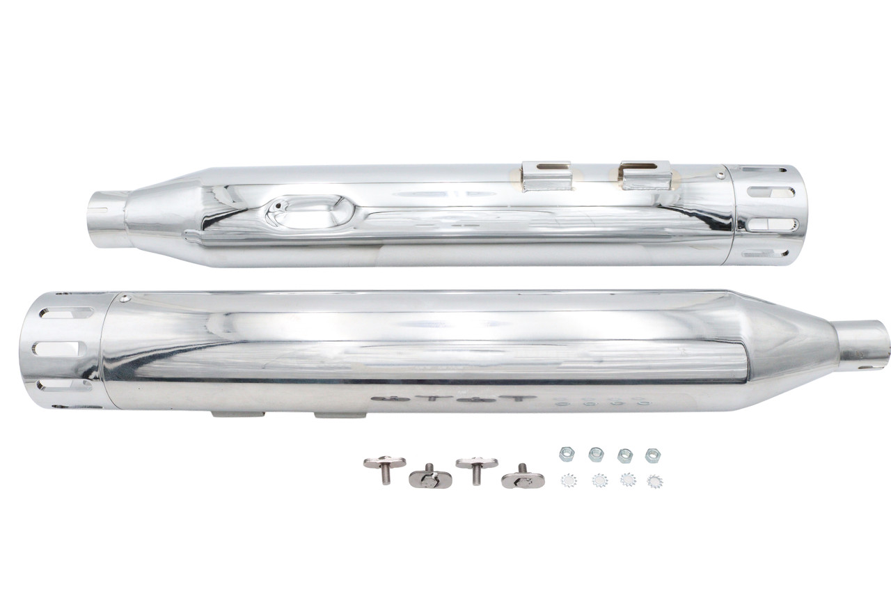 Wyatt Gatling #0570 - Wyatt Gatling Muffler Set Chrome with Chrome Slot Tips