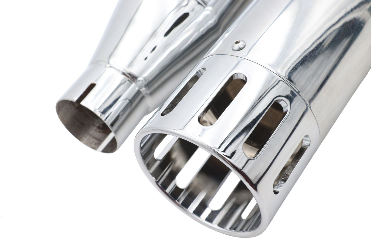 Wyatt Gatling #0570 - Wyatt Gatling Muffler Set Chrome with Chrome Slot Tips