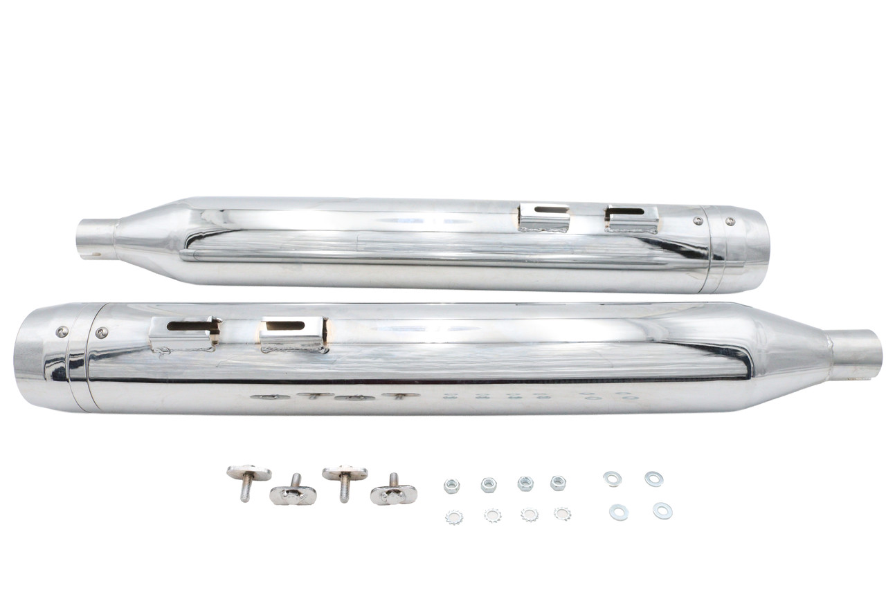 Wyatt Gatling #2439 - Wyatt Gatling Muffler Set Chrome with Chrome Rocket Booster