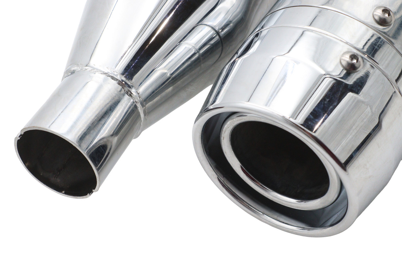 Wyatt Gatling #2439 - Wyatt Gatling Muffler Set Chrome with Chrome Rocket Booster