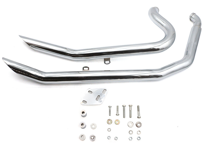 Ultima #60-309 - Big Growl Exhaust Upswept Double Barrel Drag Pipe Set Chrome
