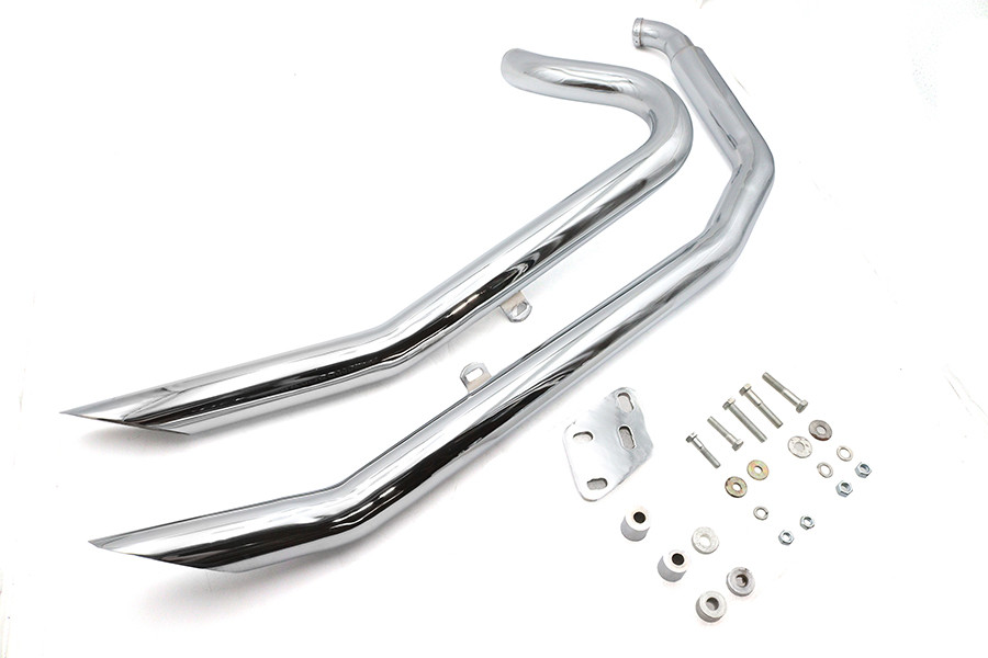 Ultima #60-309 - Big Growl Exhaust Upswept Double Barrel Drag Pipe Set Chrome