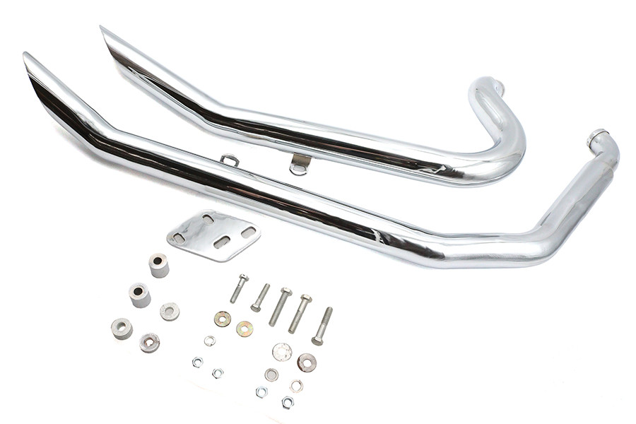 Ultima #60-309 - Big Growl Exhaust Upswept Double Barrel Drag Pipe Set Chrome