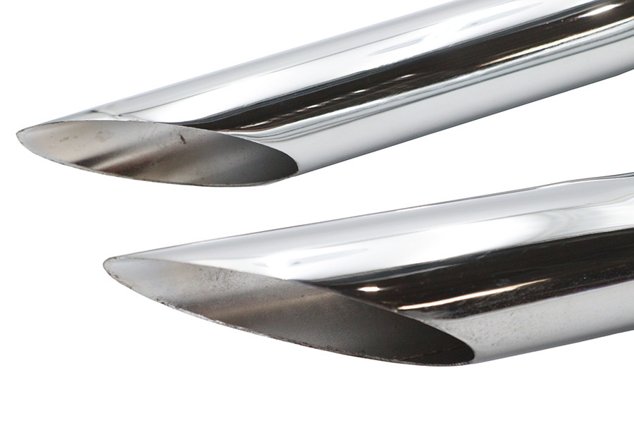 Ultima #60-309 - Big Growl Exhaust Upswept Double Barrel Drag Pipe Set Chrome