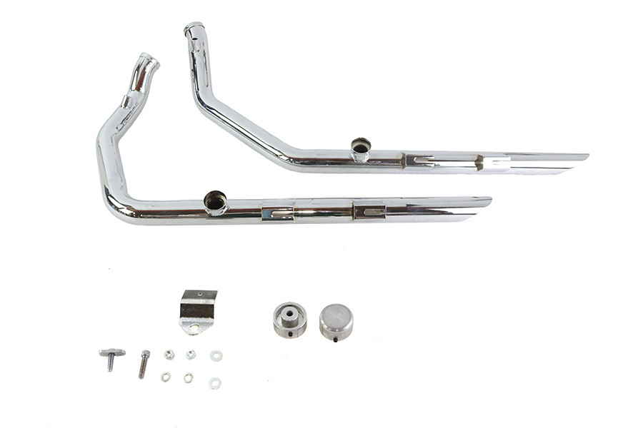 V-Twin #8811 - Wyatt Gatling Exhaust Drag Pipe Set Slash Cut