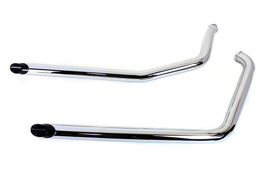 V-Twin #5500-B - Exhaust Drag Pipe Set with Short Black Slash Tips
