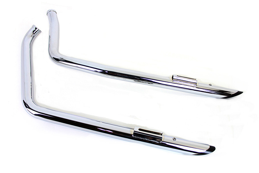 V-Twin #5500-B - Exhaust Drag Pipe Set with Short Black Slash Tips