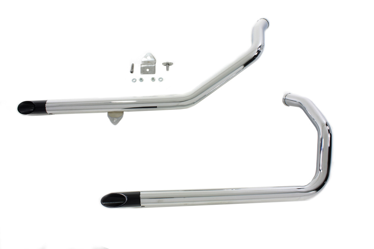 V-Twin #8220 - Wyatt Gatling Exhaust Drag Pipe Set With Black Slash Tips