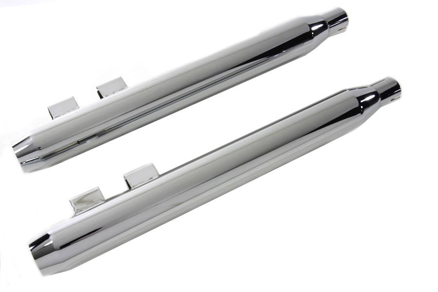 V-Twin #3781 - Muffler Set With Chrome Short Tapered End Tips