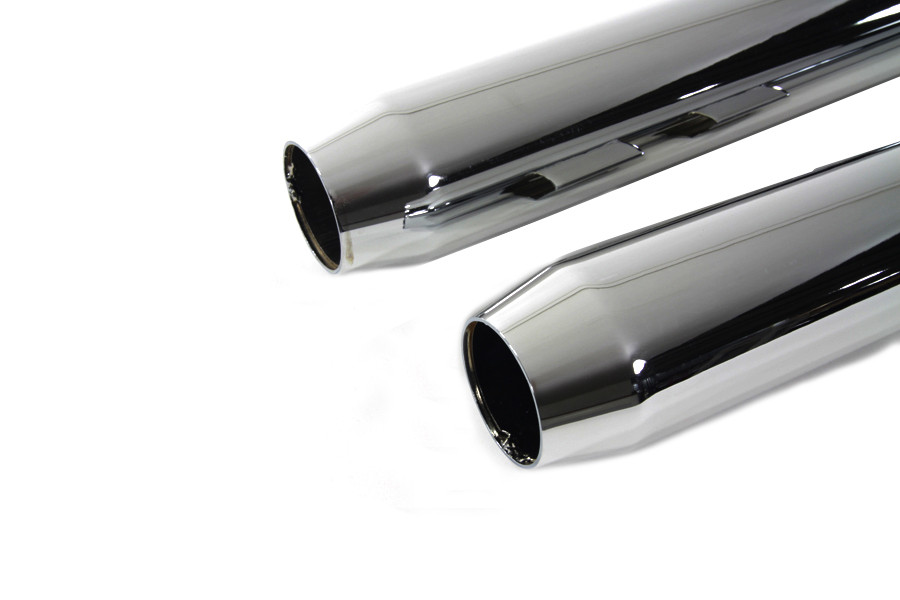 V-Twin #3781 - Muffler Set With Chrome Short Tapered End Tips