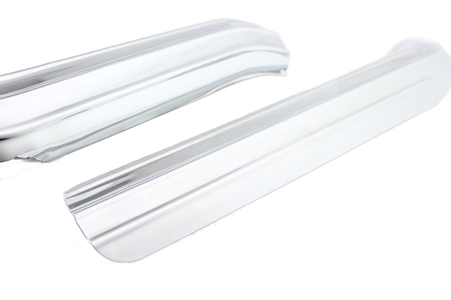 V-Twin #72846 + 72846A - Ribbed Heat Shield Set Chrome