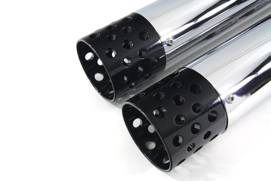 V-Twin #9079 - Muffler Set with Black Shooter Style Ends